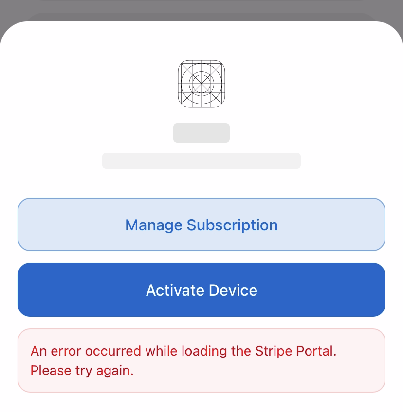Stripe Portal Error